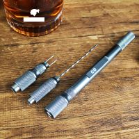 ○❁▧ Silver Cigar Draw Enhancer Tool Smoker Portable Dredge Drilled Cigar Punch Cutter Sharp Cigar Pass Needles Smoking Accessories