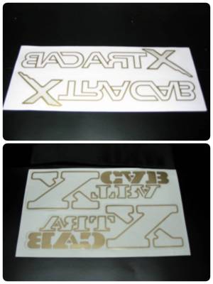 สติ๊กเกอร์แบบดั้งเดิม คำว่า XTRACAB ติดกระจกแค็ป TOYOTA MIGHTYX sticker ติดรถ แต่งรถ XTRACAB XTRA CAB EXTRA MIGHTY X ปี 1992 - 1994 ปี 1995 - 1996 โตโยต้า