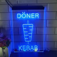 ☒▣✕ Doner Kebab Restaurant Caf Decoration Bar LED Neon Sign-3D Carving Wall Art for HomeRoomBedroomOfficeFarmhouse Decor