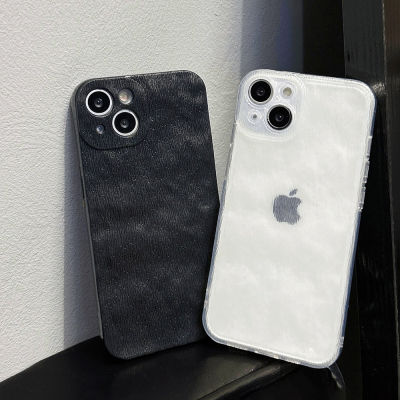 Simple สีดำและสีขาว Glacier Texture สำหรับ iPhone 11 12 13 14 Pro Max 11Promax 14Pro 13Pro 12Pro เคสป้องกันเลนส์กล้องกันกระแทกซิลิโคนเคสโทรศัพท์