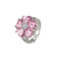 [COD] แหวนเพทายรูปหัวใจสีชมพูร้อนสำหรับผู้หญิงแหวนเพชรสีชมพูรักหวานตลอดไปเครื่องประดับแฟชั่น