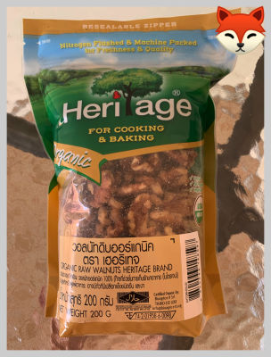 {Heritage}  Organic Raw Walnuts    Size 200 g.