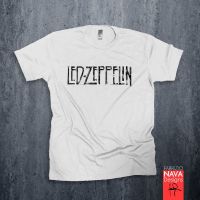 handsome ผ้าฝ้ายชายเสื้อยืด Led Zeppelin โลโก้ด้อยบุรุษตี๋ขาวขนาดพลัส