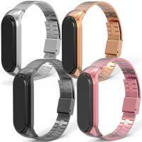 สแตนเลสข้อมือวงสำหรับ Xiaomi Mi วง56สายรัดโลหะสร้อยข้อมือ Miband เข็มขัดเปลี่ยน Xiaomi 3 4สายโลหะ (5ชิ้น)