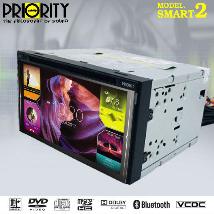 สินค้าขายดีแบรนยอดนิยม-priority-smart2-เครื่องเสียงรถยนต์-จอ-2din-มีบลูทูธ-วิทยุติดรถยนต์-ต่อกล้องถอยได้หน้าจอ-6-95นิ้ว-จอติดรถยนต์-dvdแท้