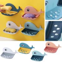 Cute Whale Soap Box Wall-Mounted Toilet Shelf Home Hanging Cup Shelf Bathroom Suction U8J3