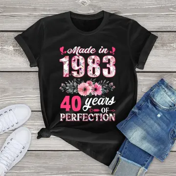 70s 80s 90s Vintage Birthday Party Gift T Shirt Women Retro Original 1982  Top 30th 40th 1978 1985 1993 Mom Wife Daughter Clothes