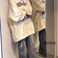 Natlux เสื้อฮู้ด เสื้อแขนยาวอบอุ่น หลวมและสบาย ทันสมัย คลาสสิค วินเทจ ชิค WWY23A0956 42Z231016