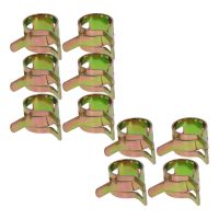 Fielect Tube Clamps 10Pcs 5-15mm Spring Band Type Fuel Vacuum Hose Silicone Pipe Tube Clamp Clip Steel Zinc Plated Clamps