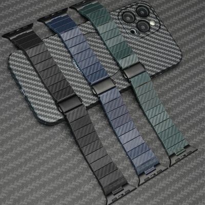 Carbon Fiber Strap For Apple Watch Band 45mm 44mm Ultra 49mm 42mm 41mm 40mm Link Bracelet correa iWatch Series 7 8 6 SE 5 4 3 Straps