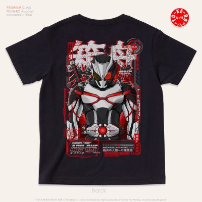 ร่ำรวย แขนสั้นโอเวอร์ไซส์เสื้อยืด พิมพ์ลาย Kamen Rider Zero ONE Series ARK ONE สีดําS-3XL_02S-5XL