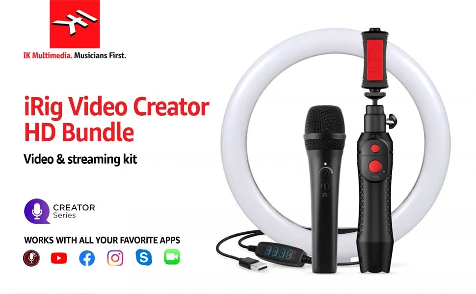 IK Multimedia iRig Video Creator HD Bundle  ชุดไมค์โครโฟนสำหรับต่อโทรศัพท์มือถือ ไมค์ไลฟ์สด ไมค์อัดเสียง | Lazada.co.th