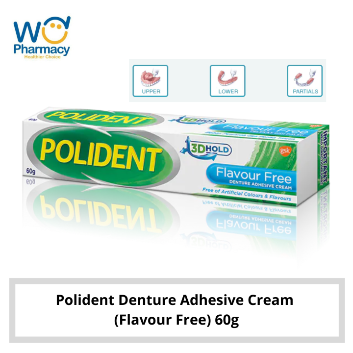 Polident Denture Adhesive Cream (Flavour Free) Lazada