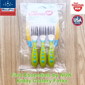 Nuk Kiddy Cutlery Spoons, 3 Pack, Blue & Green