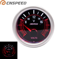 CNSPEED เครื่องวัดแรงดันไฟฟ้าในรถยนต์เกวัดแรงดัดไฟ8-16V 2 "52มม. LED สีขาวทั่วไปมาตรวัดแรงดันตัววัดค่าแรงเคลื่อนไฟฟ้ามิเตอร์ดิจิตอล