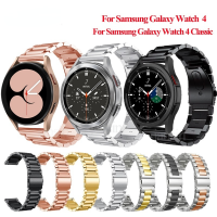 วงดนตรีสแตนเลสสำหรับ Samsung Galaxy Watch 6 5 4 44mm 40mm Metal Band อุปกรณ์เสริมสำหรับ Samsung Galaxy Watch