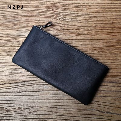 【CC】 NZPJ Leather Mens Wallet Top Layer Ultra-Thin Trend Hand Ladies