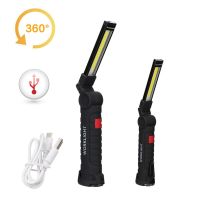 New Portable COB LED Flashlight USB Rechargeable Work Light Magnetic Lanterna Hanging Lamp with Built-in Battery Camping Torch Rechargeable  Flashligh