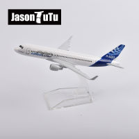 JASON TUTU กระเป๋า A320แอร์บัสแท้ขนาด16ซม. โมเดลเครื่องบินอากาศยานเครื่องบินจำลองโลหะหล่อขนาด1/400จากโรงงาน