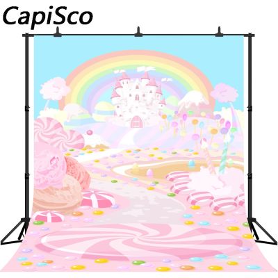 【Worth-Buy】 Capisco ฉากหลังถ่ายภาพลูกอมสีชมพูสีรุ้งสำหรับงานเลี้ยงวันเกิดฉากหลังถ่ายภาพสำหรับสตูดิโอถ่ายภาพ