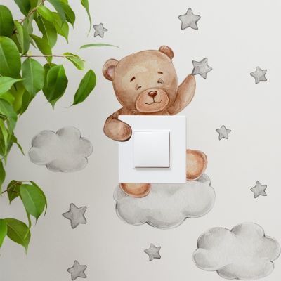 ❃ One meter wall bear the clouds the stars wall stickers switch room sitting room background wall decorative wall stickers from sticking