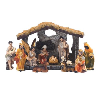 Christmas Nativity Manger Group Scene Decoration Gift Box Christmas Gift Resin Crafts