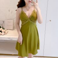 --SY23726﹊▽ New sexy jamas womens summer th ice silk backless lace sm spender ghtdress h d home clot