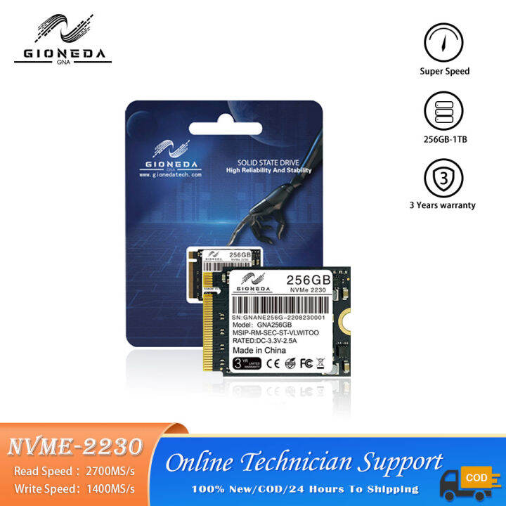 Gioneda M.2 SSD NVME 2230 256GB 512GB for Laptop Notebook Desktop PC