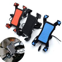 Universal Motorcycle Phone Holder Mobile Stand Supports USB Charging For Kawasaki Ninja 250 300 400 650 1000 ER-6N ZX-10R ZX-14