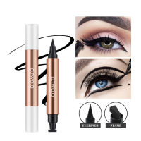 【DUcare】O.TWO.O Black Seal Double-Ended Eyeliner Easy To Color Quick-Drying Water-Proof Sweat-Proof Non-Bleeding And Discoloring Liquid Eyeliner Pen（F