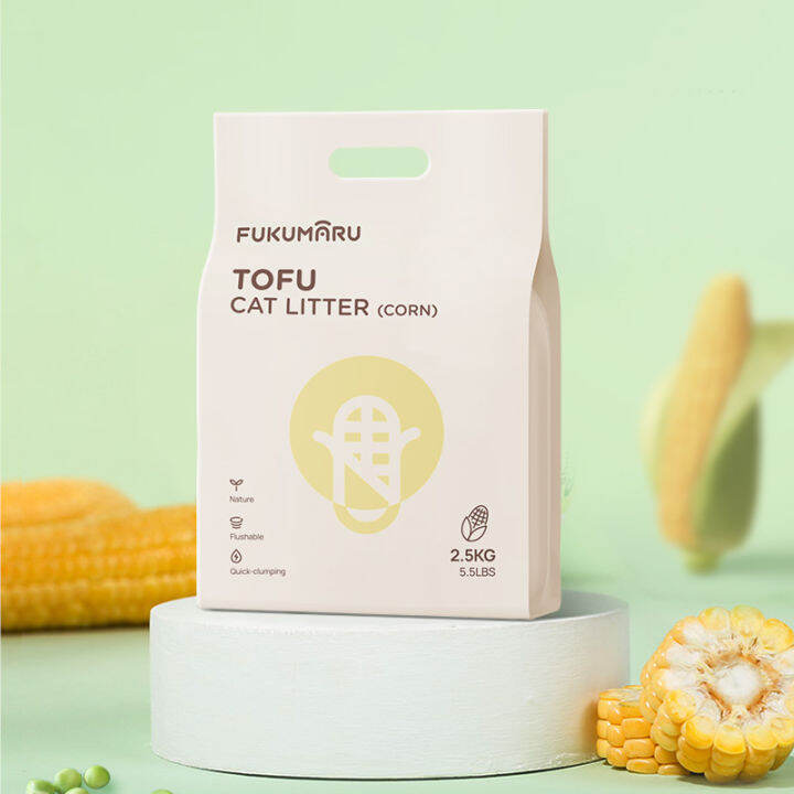 FUKUMARU Tofu Cat Litter 2.5kg (CORN) Lazada