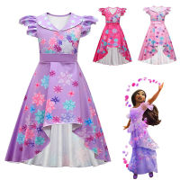 Encanto Isabela Madrigal Girls Costume Princess Dresses Baby Kids Flower Carnival Birthday Halloween Party Dress Dress Up