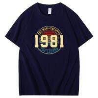 Vintage Legend 1981 t shirt for men Birthday Gift Tshirts Cotton graphic t shirts Tee Top Summer Harajuku Mens clothing