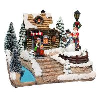 Christmas Glowing Christmas Houses Village Christmas Decorations Snow House with LED Light for Home Decor