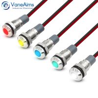 VaneAims 8MM Metal Signal Light FXB8F-LED Small Power Indicator Lamp Waterproof IP67 12V 24V 220V Red GreenYellowWhiteBlue