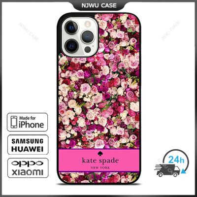 KateSpade 0197 Pink Flower Phone Case for iPhone 14 Pro Max / iPhone 13 Pro Max / iPhone 12 Pro Max / XS Max / Samsung Galaxy Note 10 Plus / S22 Ultra / S21 Plus Anti-fall Protective Case Cover