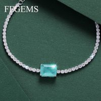 【YF】✙☃  FFGEMS Paraiba Diamonds Bangle Tennis silver gold Jewelry Wholesale box