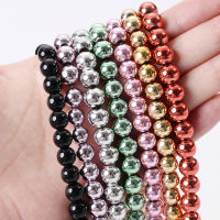 Silver Color Hematite Natural Stone Beads Round Loose Spacer Bead for Jewelry Making DIY Bracelet Necklace Accessories 2-10mm