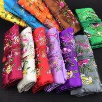 5pcs Fashion Chinese Style Handmade Silk Embroidered Jewelry roll Bags Pouch for Traveling