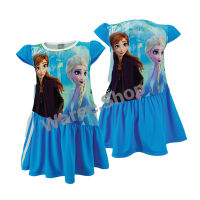 ชุดเดรสเด็ก โฟเซ่น Frozen ลิขสิทธิ์แท้ กระโปรงผ้ามัน ชุดกระโปรง ชุดเจ้าหญิง  (Disney Princess) ชุดเด็กหญิง กระโปรง กระโปรงผ้ามัน กระโปรงเด็กหญิง