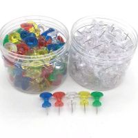 100 Pcs/Pack Large I-shaped Plastic Pushpins Colored Thumb Tacks Set Box Sealed Clips Pins Tacks