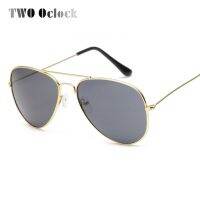 【CC】☃¤  TWO Oclock Aviation Sunglasses Men Design Shades UV400 Mirror Glasses Male Female