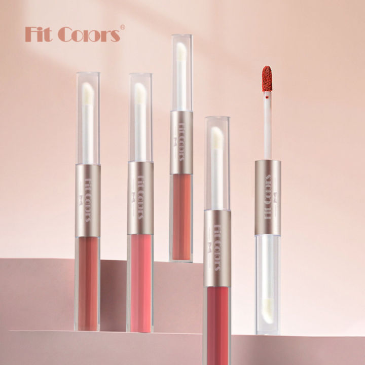 beautyiu-fit-colors-1pcs-3pcs-6pcs-double-head-ลิปสติกกันน้ำ24h-long-lasting-high-pigmented-easy-to-color-and-no-stick-cup-lip-glaze-เครื่องสำอาง-24h-shipping
