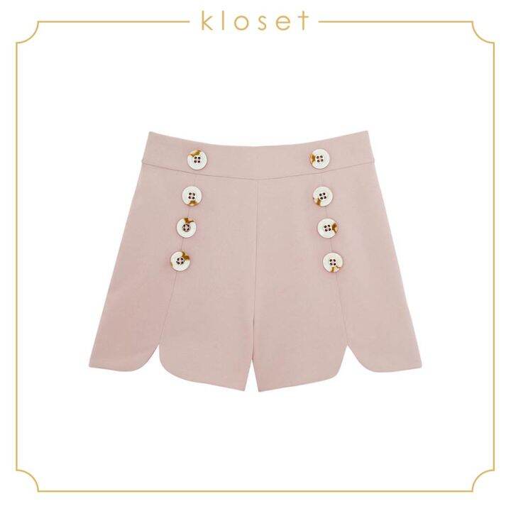 kloset-scalloped-shorts-sh19-p001-กางเกงผู้หญิง-กางเกงแฟชั่น-กางเกงขาสั้น