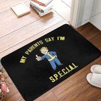 Fallout Game Non-slip Doormat My Parents Say Im S.P.E.C.I.A Bath Kitchen Mat Welcome Carpet Flannel Pattern Decor