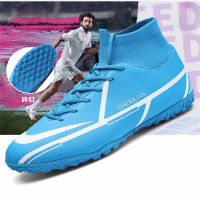 nd Professional Soccer Shoes Men Teenagers Outdoor Training Turf Indoor Soccer Boots Cleats Football Man Futsal Sneakers Blue