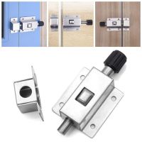 Self-elastic Latch Stainless Steel Silver Door Latch Sliding Lock Barrel Bolt Automatic Spring Latch With Screws Door Hardware Locks Metal film resist