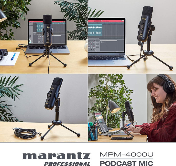marantz-professional-mpm-4000u-podcast-mic-usb-condenser-microphone-with-mixer-and-headphone-output-for-podcasting-live-streaming-youtube-projects-usb-mic-w-monitoring-amp-mute-button
