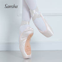 Sansha Ballet Pointe รองเท้า "Whisper" Quiet Toe Strength Shank หญิงการฝึกอบรมเต้นรำรองเท้าริบบิ้นเจล Toe Pad 2022SP