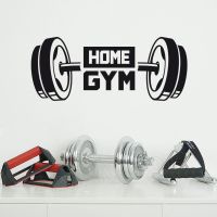 Fitness Home Gym Decor Wall Sticker Dumbbell Stickers Home Training Vinyl Wall Decal Barbell Garage Tattoo Wallpaper A705 Wall Stickers Decals